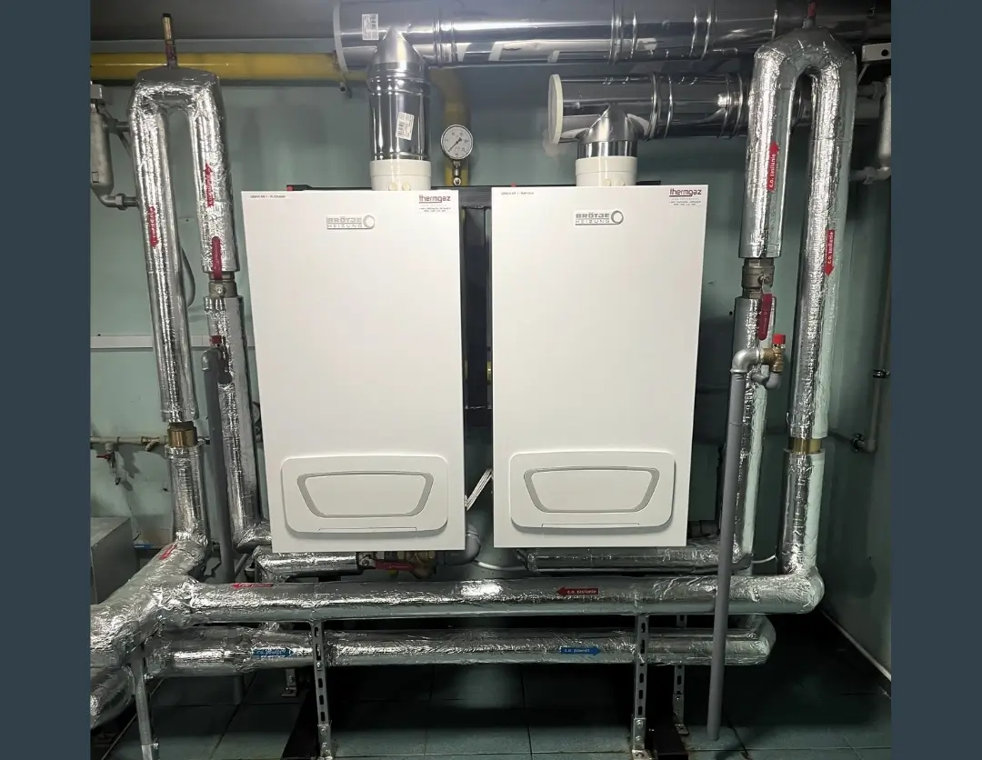 Kotły Broetje WGB 110 w kotłowni